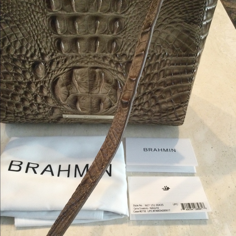 Brahmin Carrie Crossbody Croc Embossed Leather Bag - Picture 11 of 16